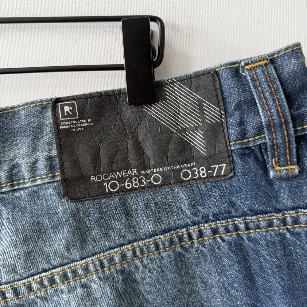 Rocawear Jeans Mens 44x34 Vintage Y2K Skater Baggy Wide HipHop Faded